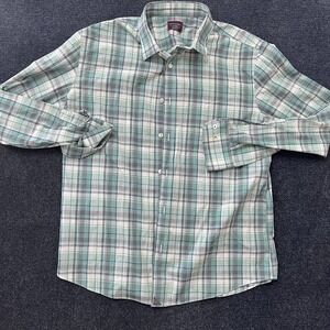 UNTUCKit Dress Shirt Mens XL Green Gray Plaid Slim Fit Wrinkle Free Button Down